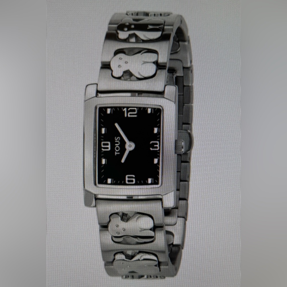 Tous Silver Watch with Bear Accents